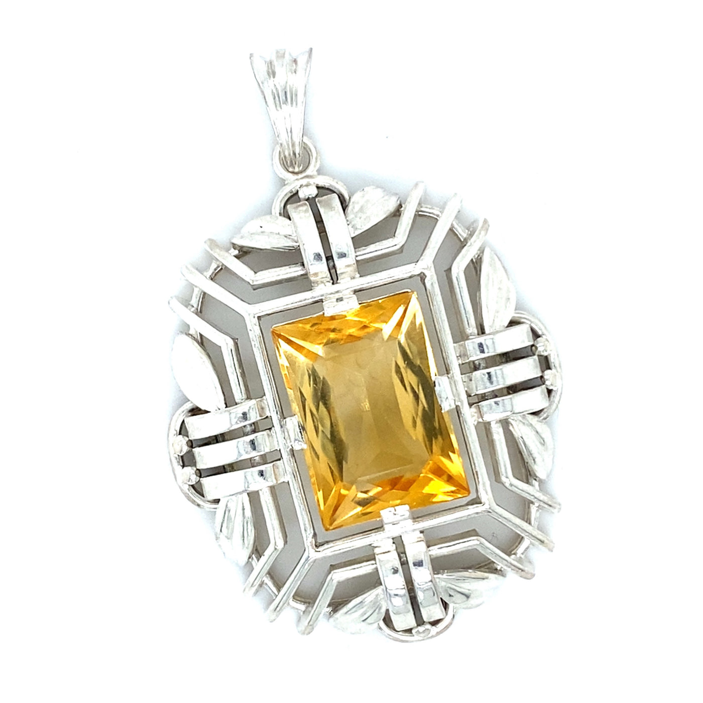 Lemon Square - Toller Silberanhänger mit Citrin