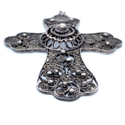 The Filigree Cross - Großes, filigranes Silberkreuz