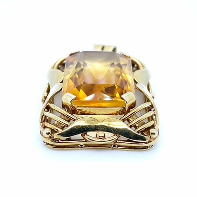 Golden Wave - Schöner Citrinanhänger in Gold