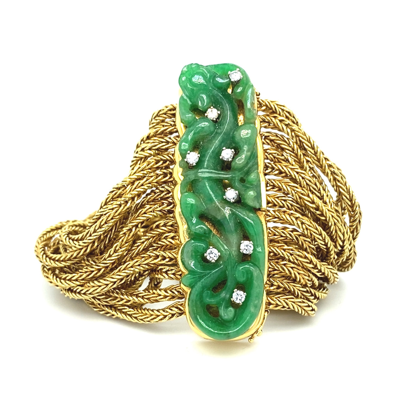 Chained - Extravagantes, mehrreihiges Goldarmband