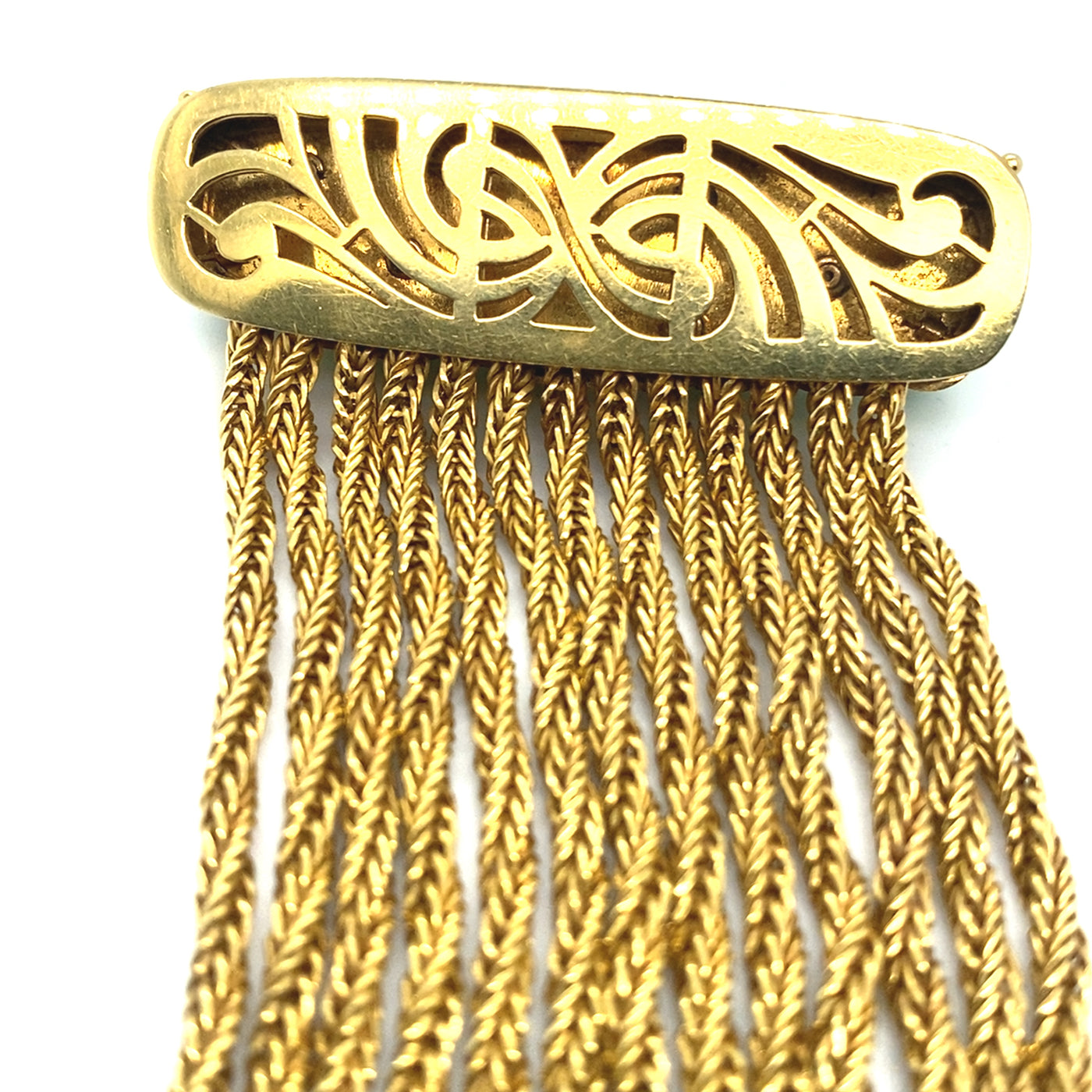 Chained - Extravagantes, mehrreihiges Goldarmband