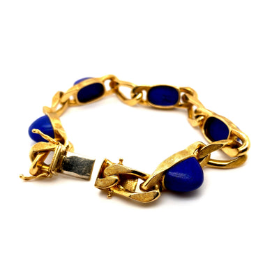 Stadt der blauen Kuppeln - Gliederarmband Gold mit Lapis