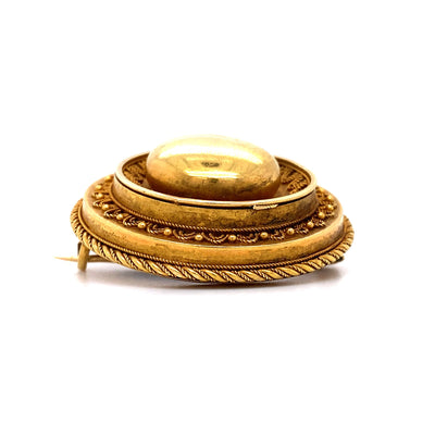 Bouton D'Or - Goldbrosche mit filigranen Ornamenten
