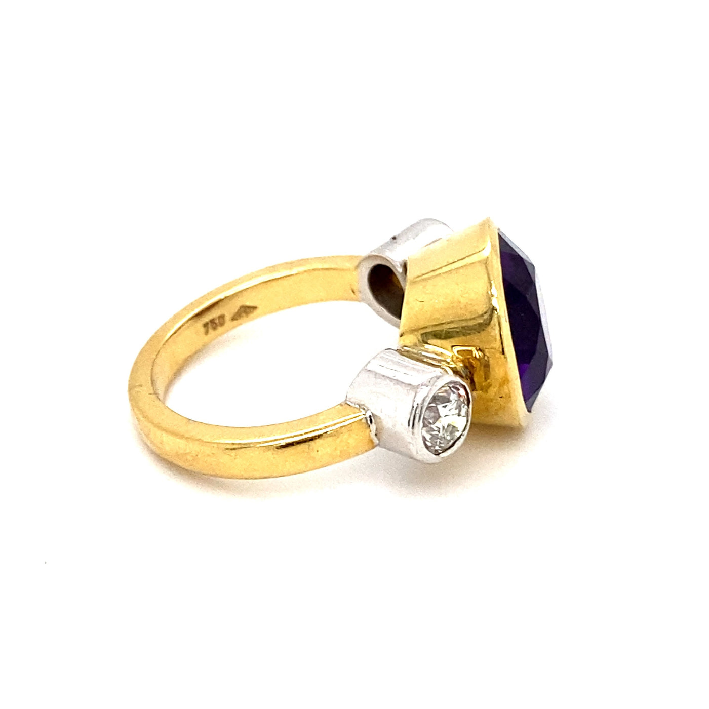 Toxic Purple - Goldring mit Amethyst und Diamanten