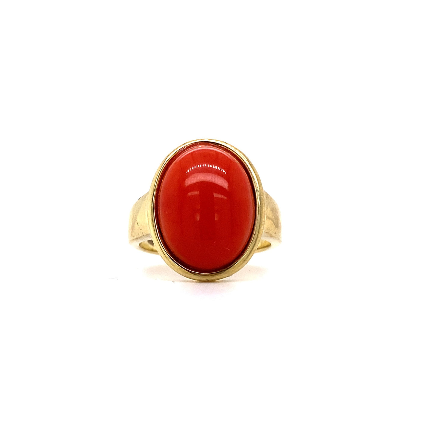 Red Dot - Goldring mit Koralle