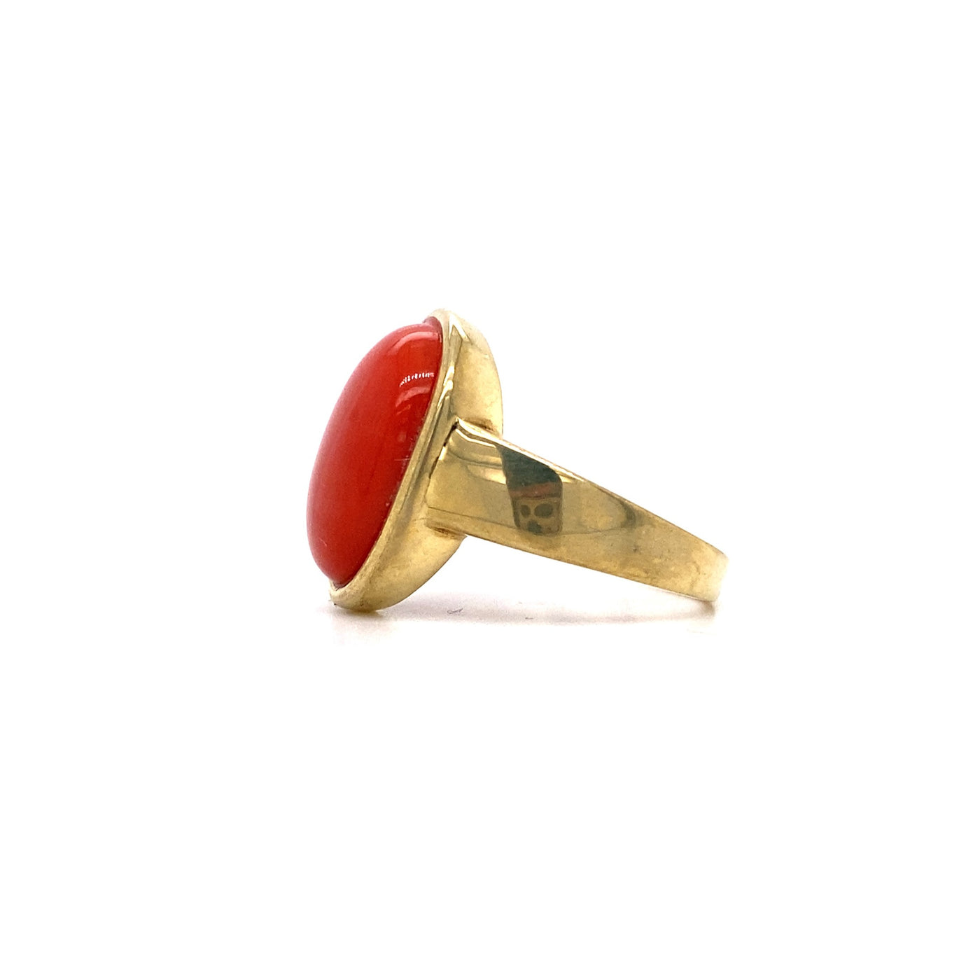 Red Dot - Goldring mit Koralle