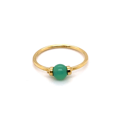 Just a Little Green - Zarter Goldring mit Chrysopras