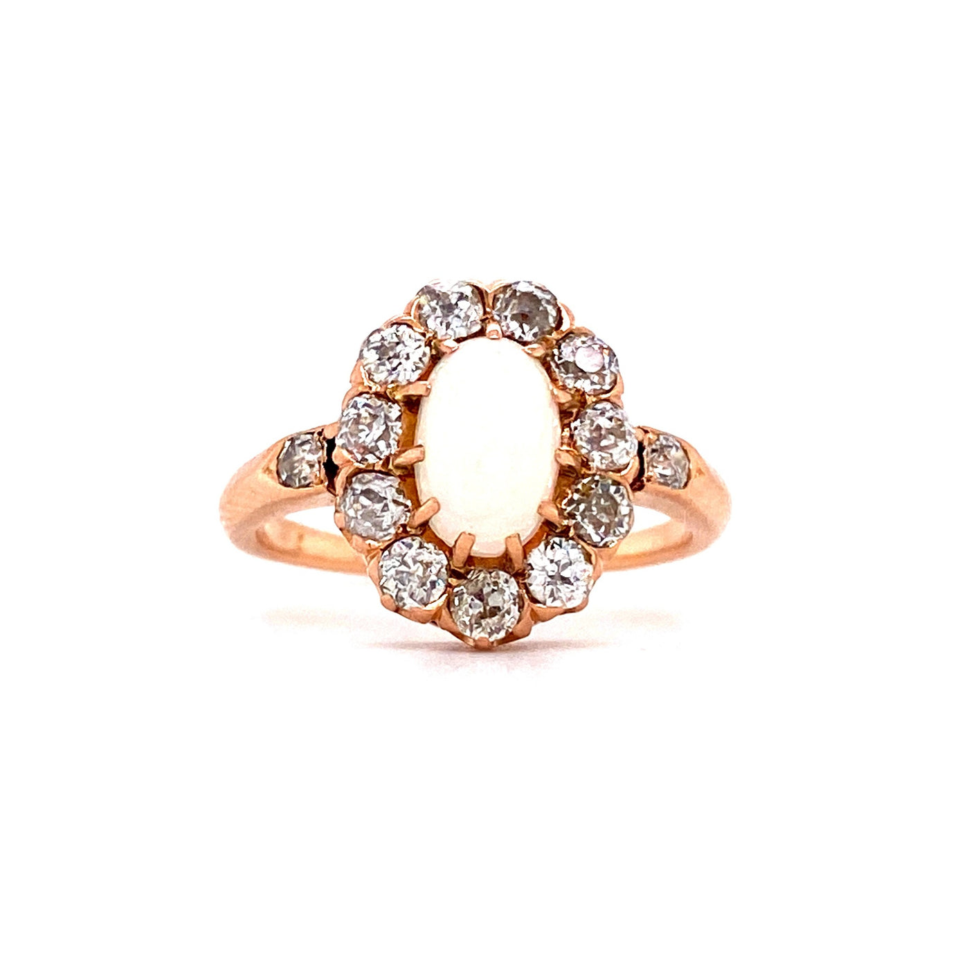 Rainbow Ring - Diamantring mit Opal-Cabochon