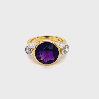 Toxic Purple - Goldring mit Amethyst und Diamanten