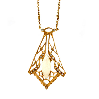 Love and Hope - Goldcollier mit Opal