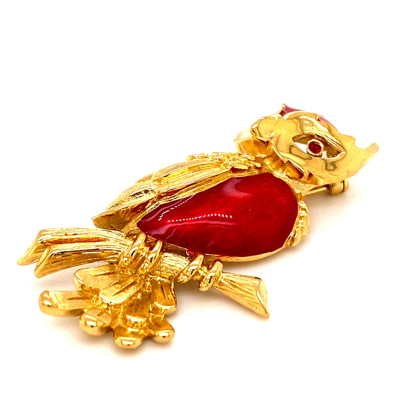 Rote Eule - Brosche Modeschmuck