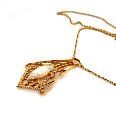Love and Hope - Goldcollier mit Opal