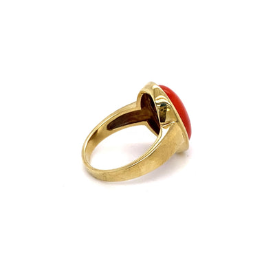 Red Dot - Goldring mit Koralle