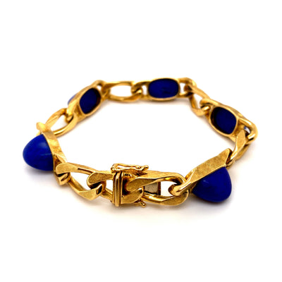 Stadt der blauen Kuppeln - Gliederarmband Gold mit Lapis