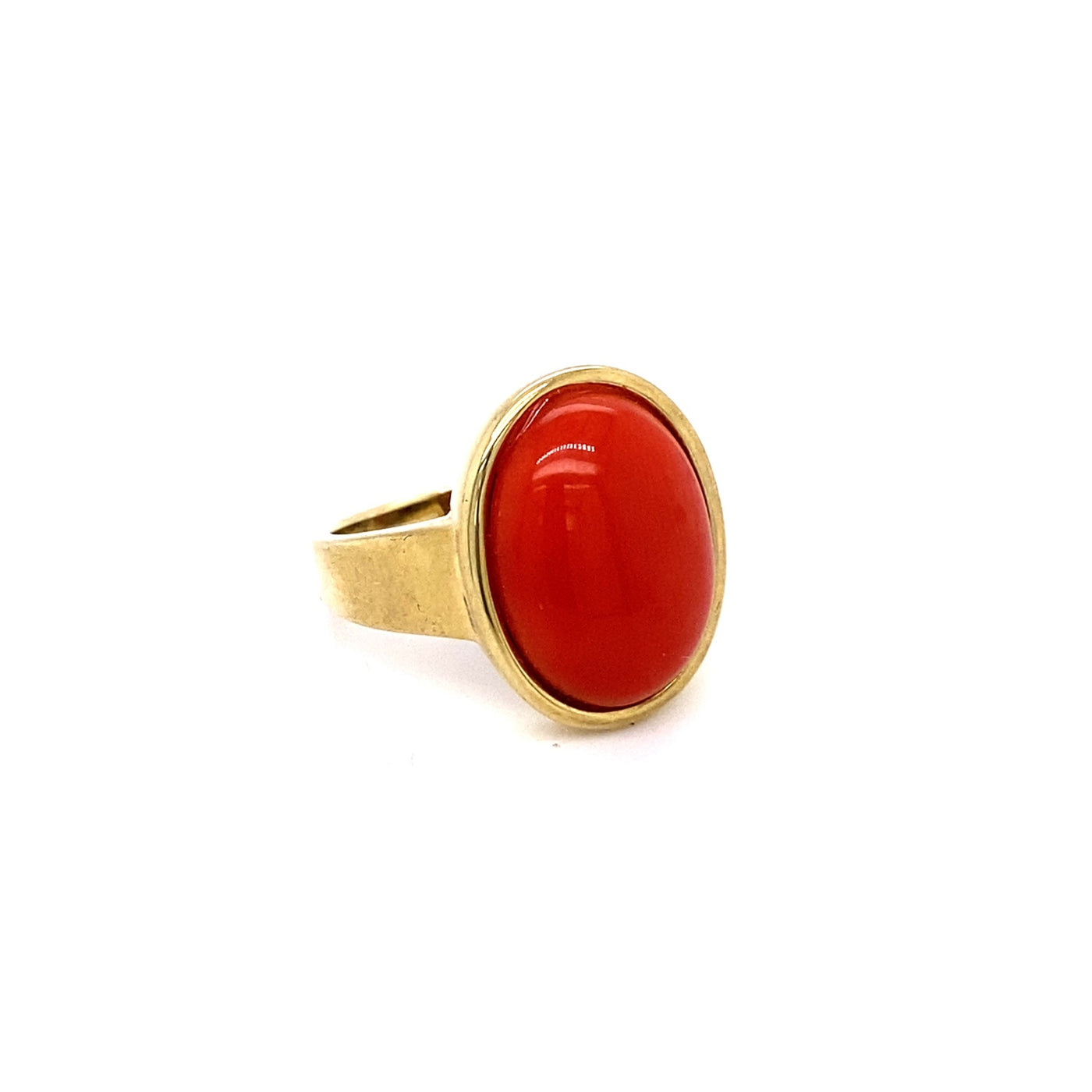 Red Dot - Goldring mit Koralle