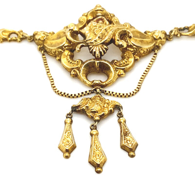 Fancy Smugness - Dekoratives Biedermeiercollier Gold