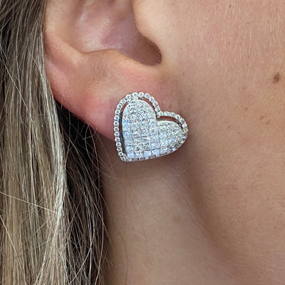 Diamond Heart - Schöne Herzohrstecker mit Diamanten