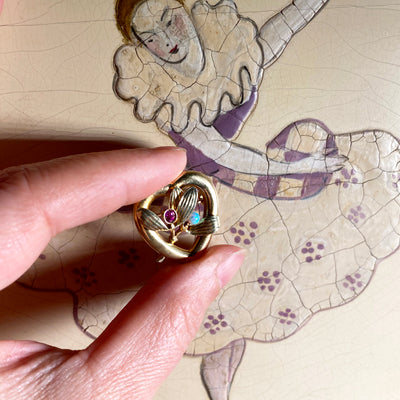 Playful Heart - Herzbrosche Jugendstil