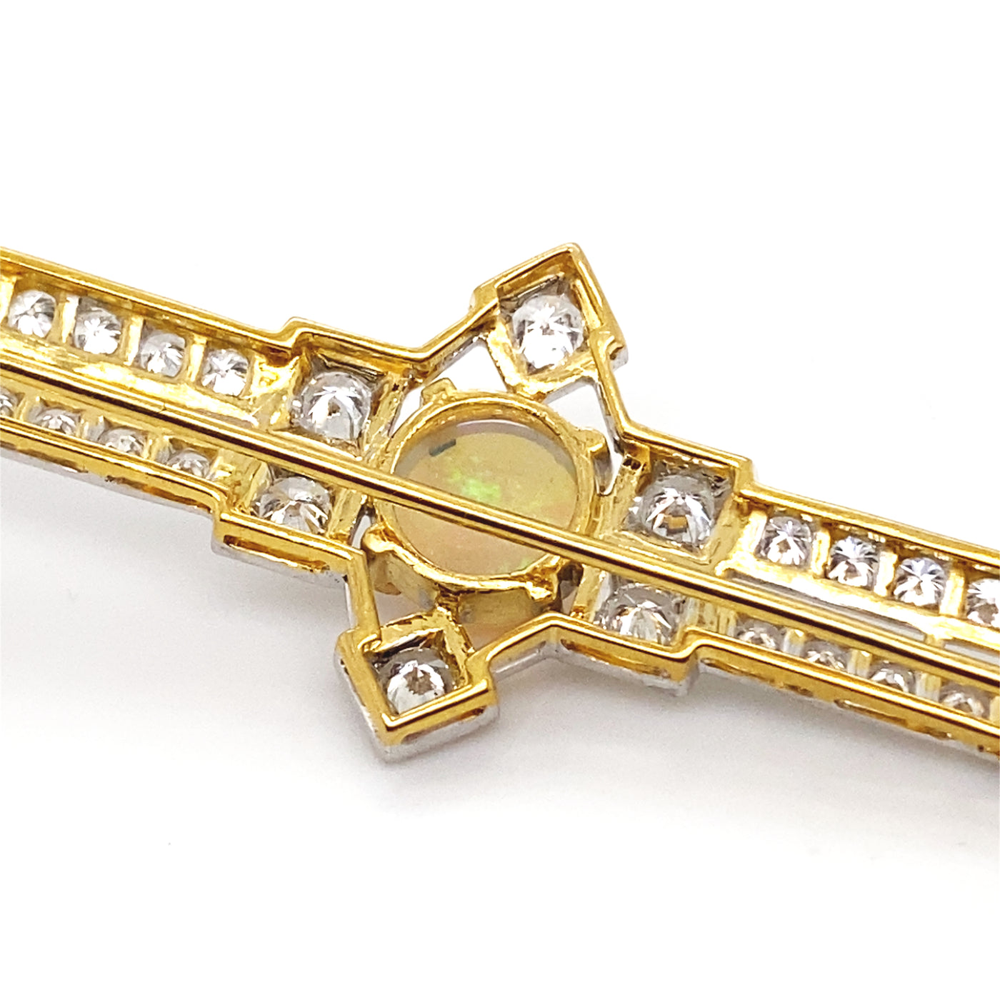 Opal Glam - Stabbrosche mit Opal und Diamanten