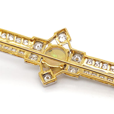 Opal Glam - Stabbrosche mit Opal und Diamanten