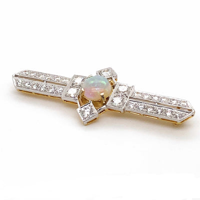 Opal Glam - Stabbrosche mit Opal und Diamanten