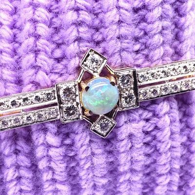 Opal Glam - Stabbrosche mit Opal und Diamanten