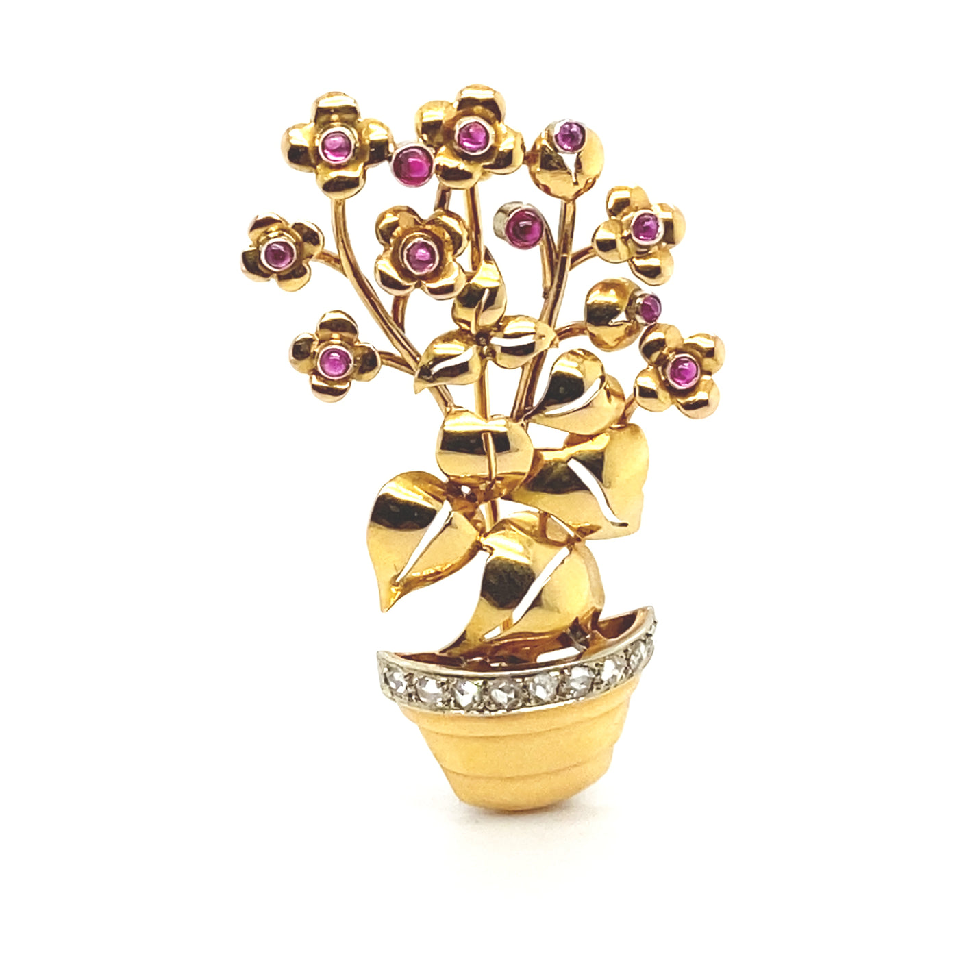 Blooming Beauty - Goldener Blumentopf mit Farbsteinen