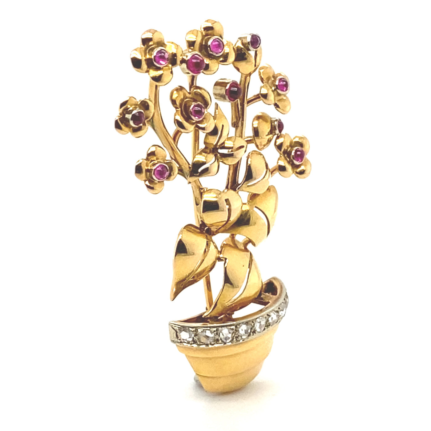 Blooming Beauty - Goldener Blumentopf mit Farbsteinen