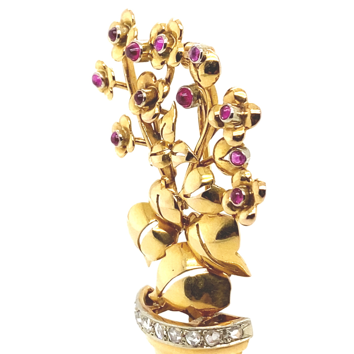 Blooming Beauty - Goldener Blumentopf mit Farbsteinen