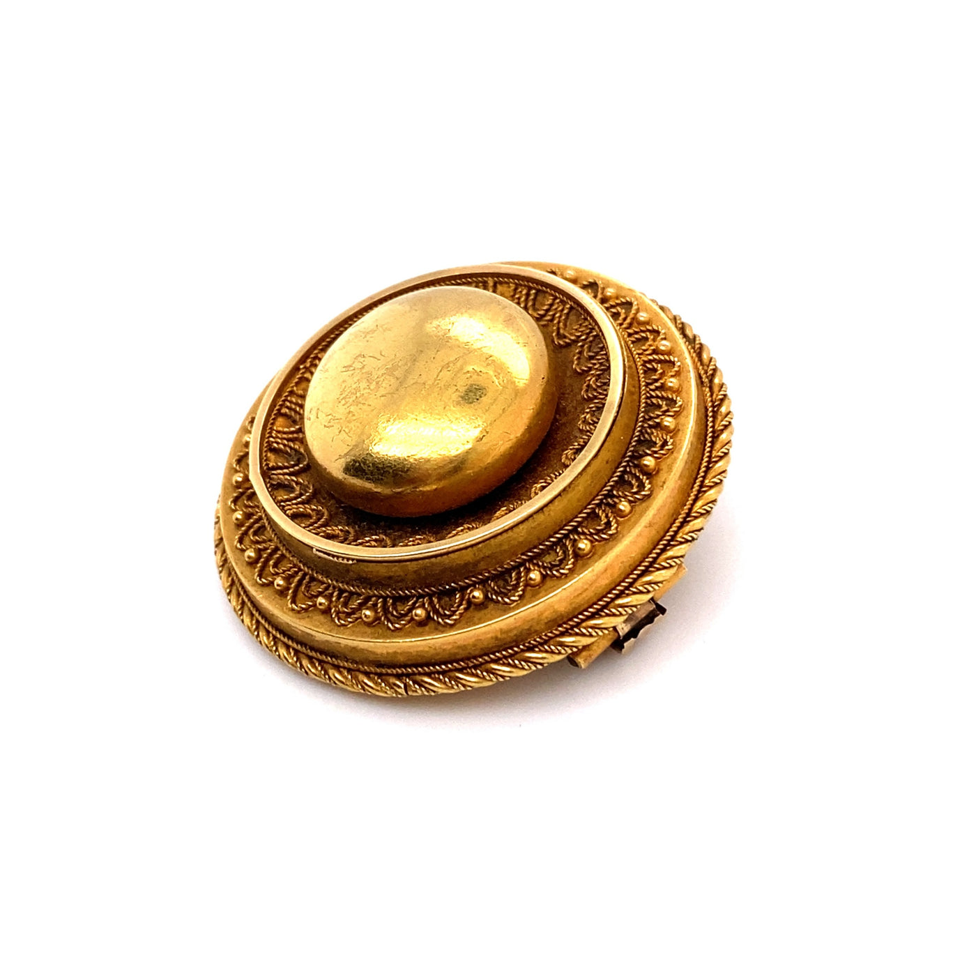 Bouton D'Or - Goldbrosche mit filigranen Ornamenten