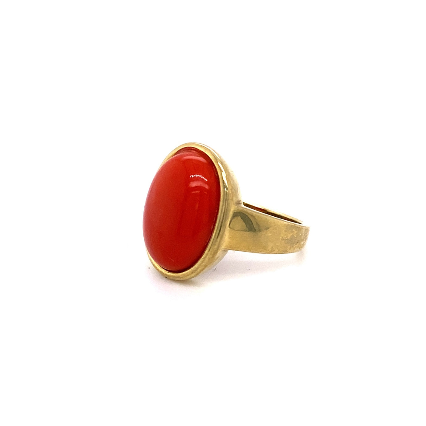 Red Dot - Goldring mit Koralle