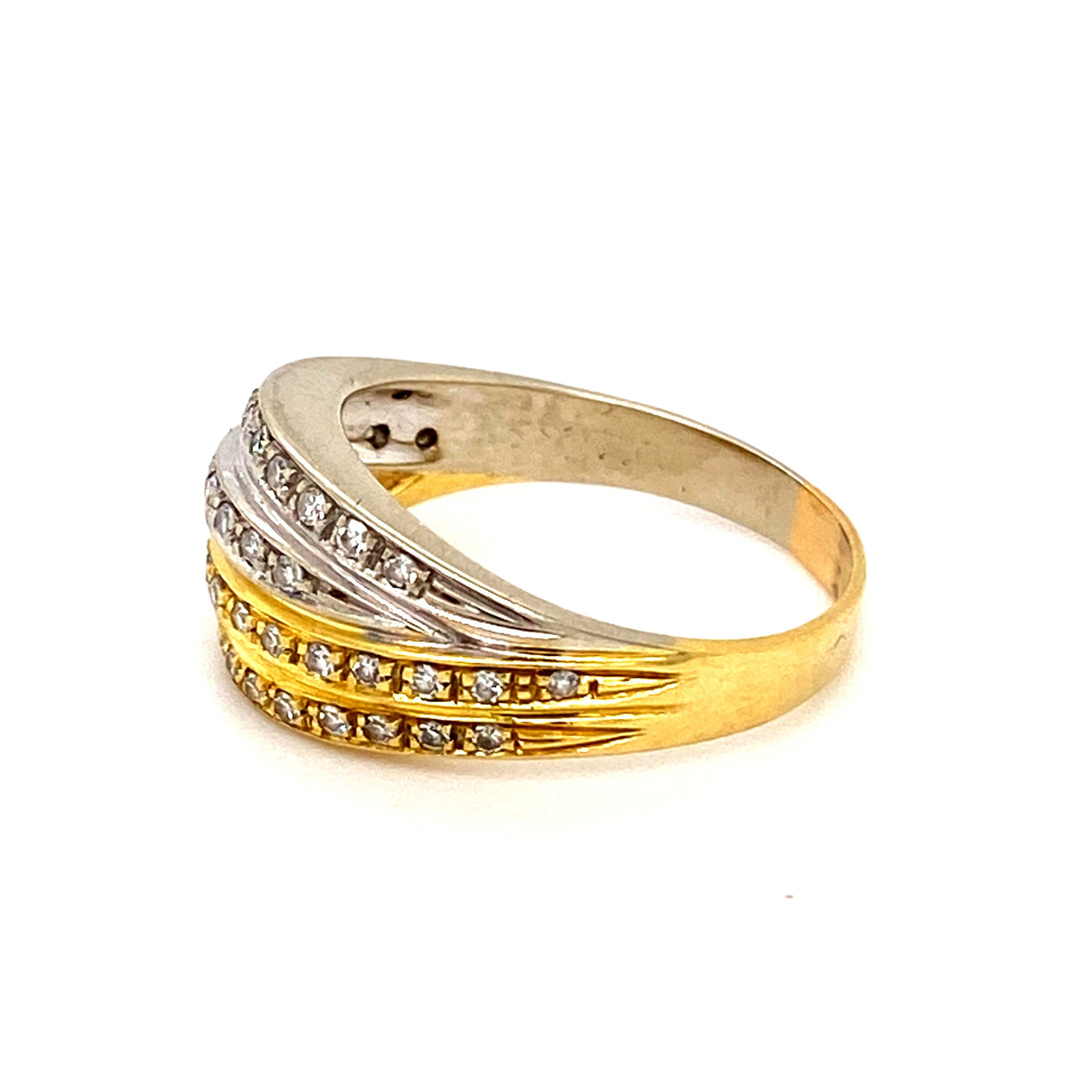 Golden Embrace - Ring Bicolor mit Brillanten