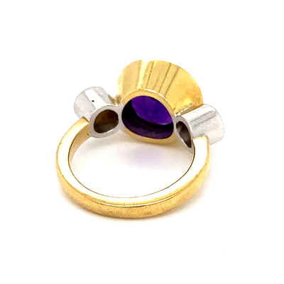 Toxic Purple - Goldring mit Amethyst und Diamanten