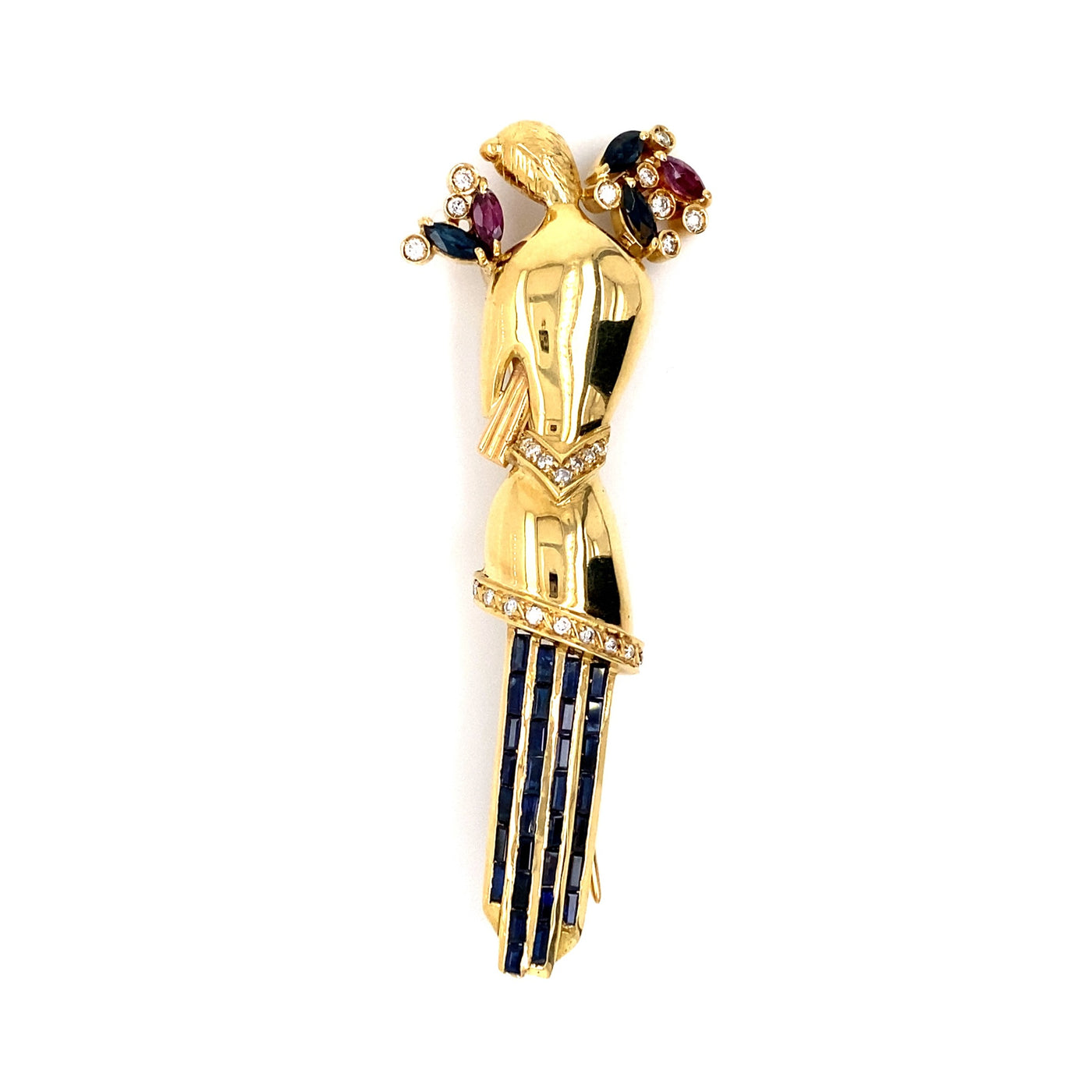 Floral Embrace - Extravagante Goldbrosche