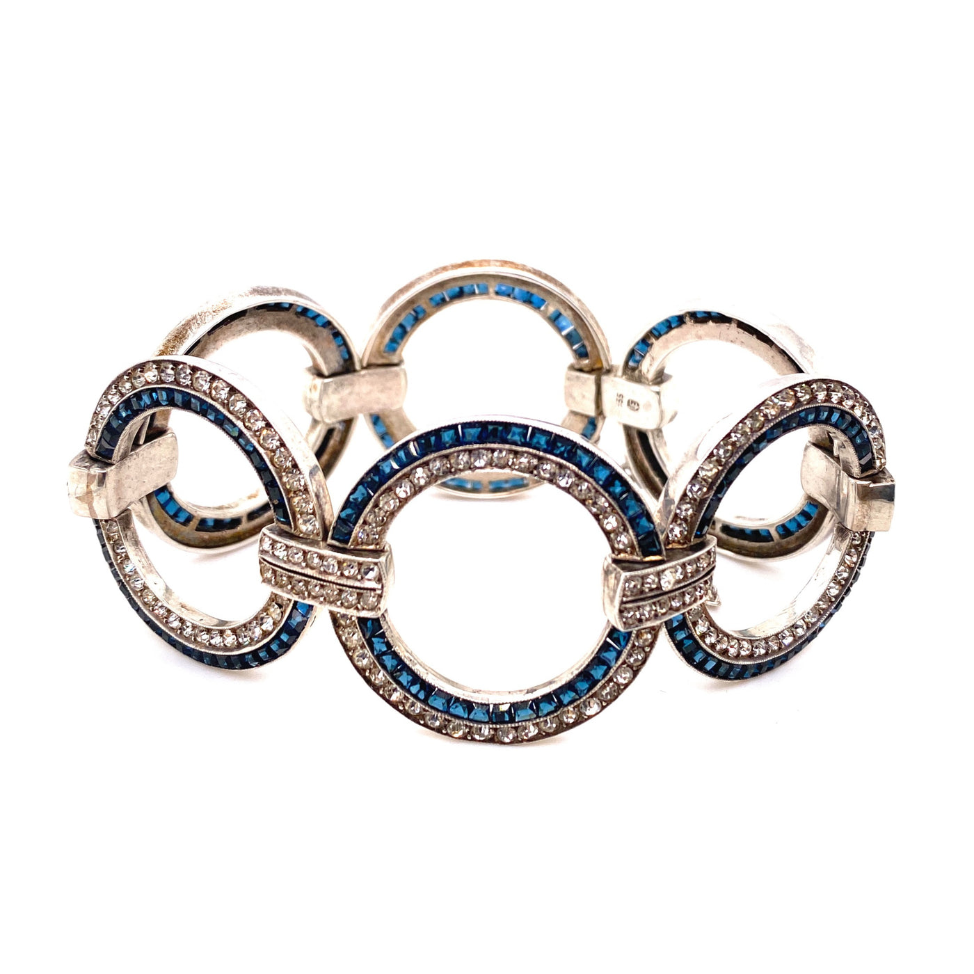 Olympic Rings - Silberarmband mit farbigen Steinen