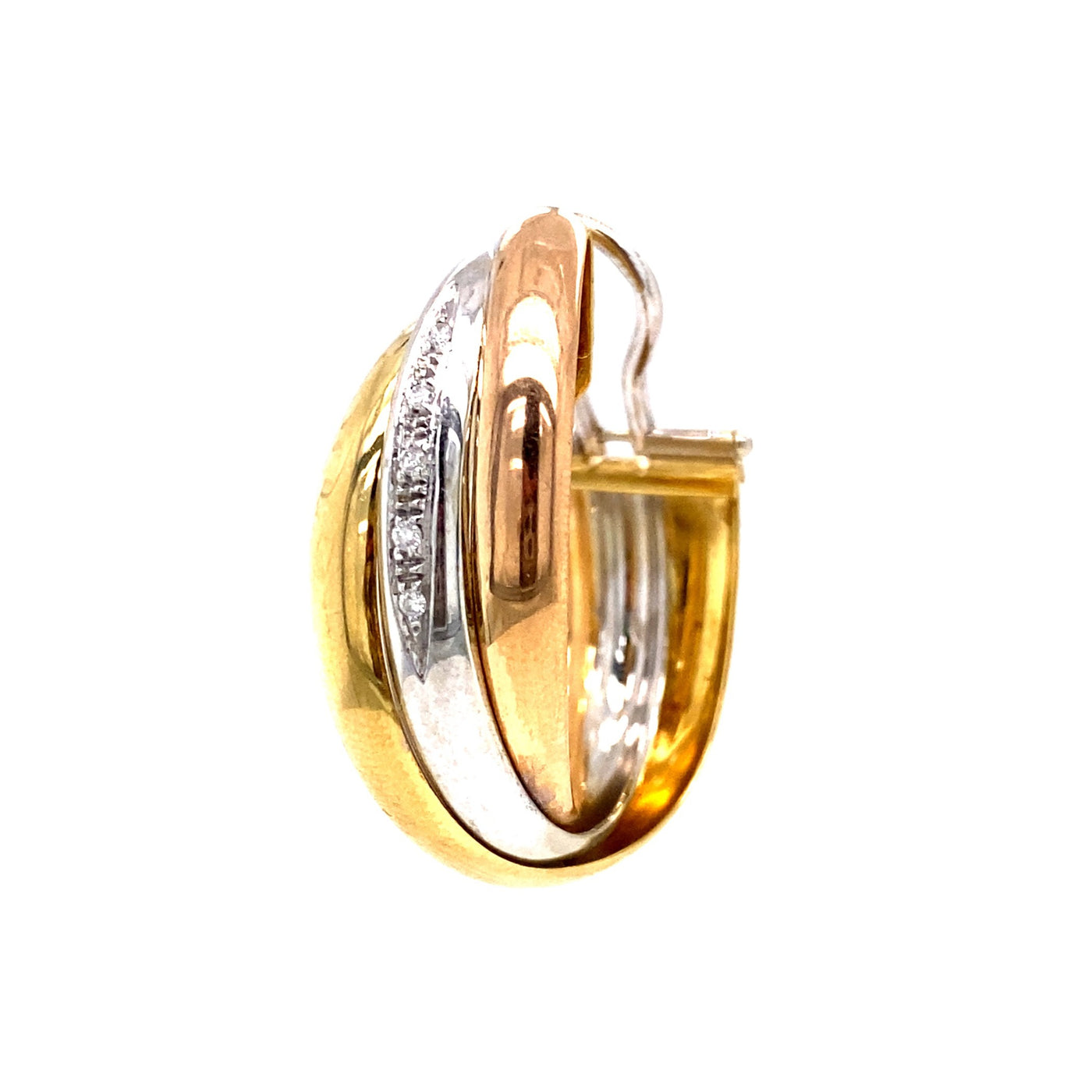 Shining Golden Togetherness - Goldohrringe Tricolor mit Diamanten
