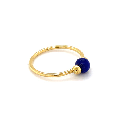 True Blue - Zarter Goldring mit Lapislazuli